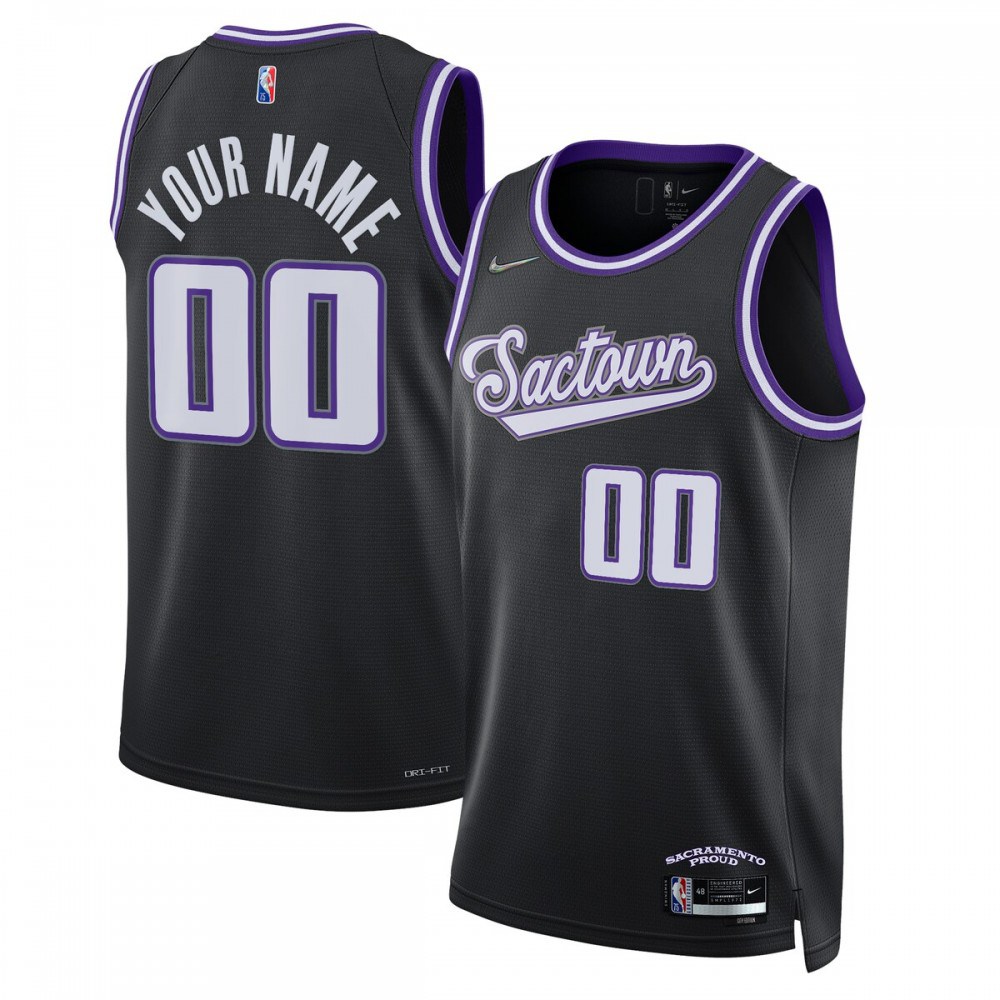 Sacramento Kings 2021/22 Swingman Custom Jersey - City Edition - Black-Pro Kit Vault | Brand New 26/27 Sports Jerseys